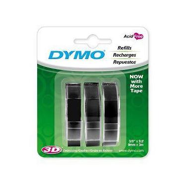 Imagem de Fita Vinílica Vinil Dymo Rotulador Manual 3D325 Preto 9mm - no-brand