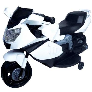 Imagem de Mini Moto Elétrica Infantil 6V com Luz e Som Branco - IMPORTWAY