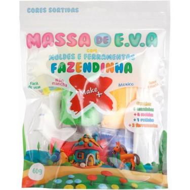 Imagem de Massa de Modelar EVA Criativa Fazendinha com Molde Temático Atóxico 60g