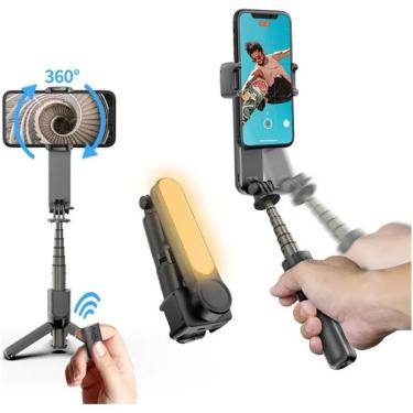 Imagem de Gimbal Estabilizador para Celular Peining L08 Estabilizacao Automatica Tripé Integrado Bluetooth Preto