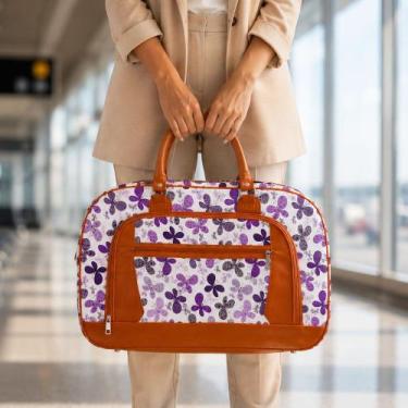 Imagem de Bolsa Sacola Mala Couro Bagagem Grande De Viagem Com Alça - Genérico, 
