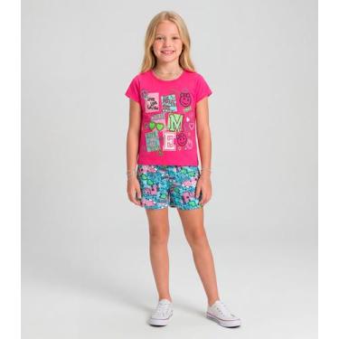 Imagem de Pijama Verão Menina Curto Algodão Kappes Rosa, 10, Rosa