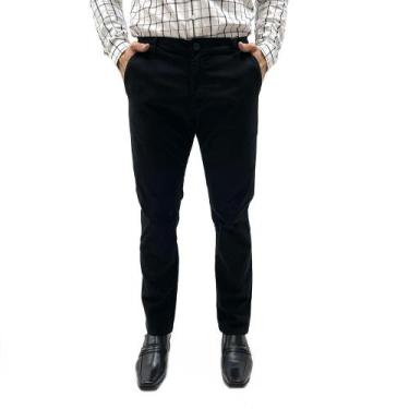 Imagem de Calça Sibra Esporte Fino Slim Masculina, 52, Preto
