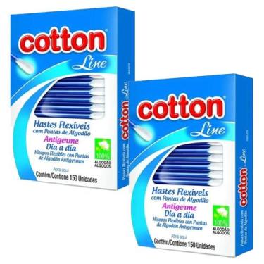 Imagem de Kit 75 até 1050 Unidades Hastes Flexíveis Cotton Line Cotonete Caixa C