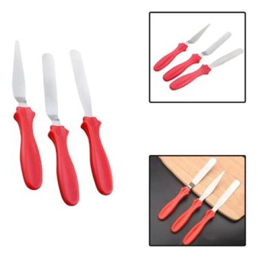 Imagem de Kit 3 Espátulas Confeiteiro para Ganachear Decorar Quinar Alisadores d