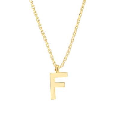 Imagem de Colar com inicial folheado a ouro amarelo 14 K PAVOI | Colares com letras para mulheres