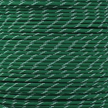 Imagem de PARACORD PLANET Traçadores que brilham no escuro Paracord/Paraquedas de 250 kg – Tipo III 250 kg de resistência à tração para cabo (Kelly Green Glow Tracers, carretel de 300 pés)