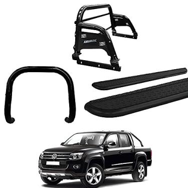 Imagem de Kit Quebra Mato+Estribo CHAPA+Santo Ant H3 AMAROK CD PRETO