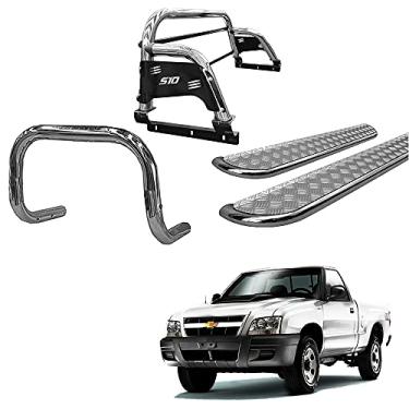Imagem de Kit Quebra Mato+Sant Ant H3+Estribo Chapa S10 94/11 Cromo CS