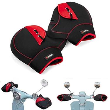 Imagem de Yajun Luvas de guidão para motocicleta, aquecedores de mãos, barra de inverno, MTB Moto Quad Bike à prova d'água, capa vermelha