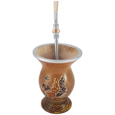 Imagem de Conjunto Kit Cuia E Bomba Para Chimarrão Mate Terere Porongo Gaucho