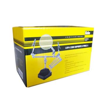 Imagem de Lupa De Aumento Com Suporte E Pinça Para Ferro De Solda