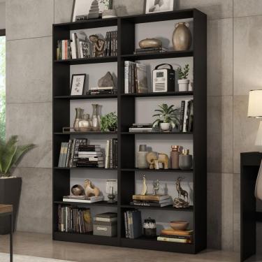 Imagem de Kit Madesa com 2 Estantes Livreiro 6908 - Preto