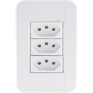 Imagem de Conj 4x2 3 Tomadas 2p+t 20 A 250 V Tramontina Tablet Branco