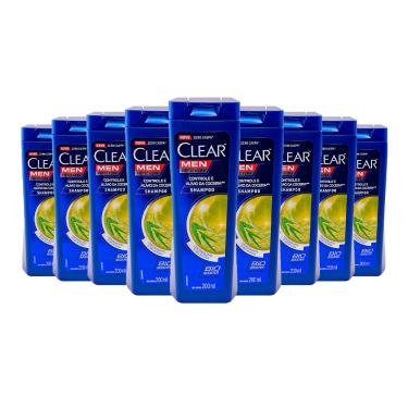 Imagem de Shampoo Clear Men Anticaspa Controle e Alívio da Coceira Eucalipto e Melaleuca 200ml (Kit com 9)
