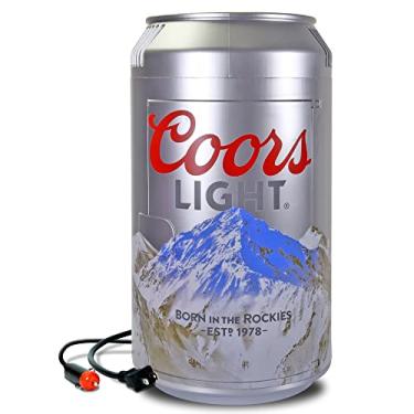 Imagem de Mini geladeira Coors Light – Geladeira para quarto, escritório, mesa portátil, refrigerador de bebidas, geladeira de 12 V 110 V para bebidas, refrigerantes, vinhos, uso no carro, dormitório, ao ar