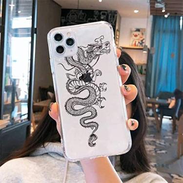 Imagem de Cool Dragon Phone Case Transparente macio para iphone 5 5s 5c se 6 6s 7 8 11 12 plus mini x xs xr pro max, A6, para iphone 7 plus ou 8 plus