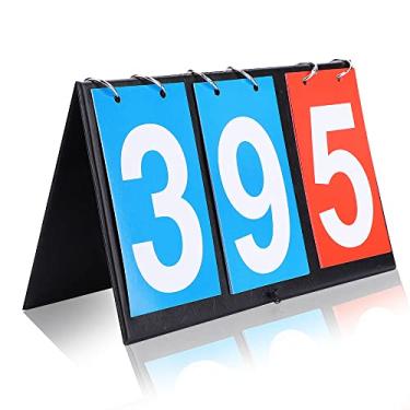 Imagem de Akozon Placar Esportivo Flip de Mesa, 2/3/4 Dígitos, Multiesportivo, Fácil de Transportar e Armazenar