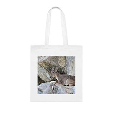Imagem de Sacola Goral, Goral Tote Presente, Bolsa de Ombro Goral, Sacolas Reutilizáveis Goral, Ideia de Presente de Cesta de Aniversário de Natal, Presente Para Ela, Presente Para Ele, Bolsa Feminina, Branco