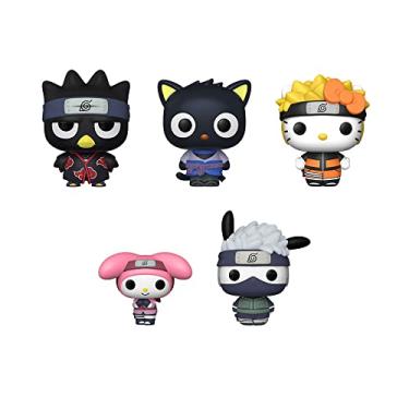 Imagem de Funko Pop! Sanrio Hello Kitty X Naruto - Set of 5 - Badtz-Maru, Chococat, Hello Kitty, My Melody and Pochacco