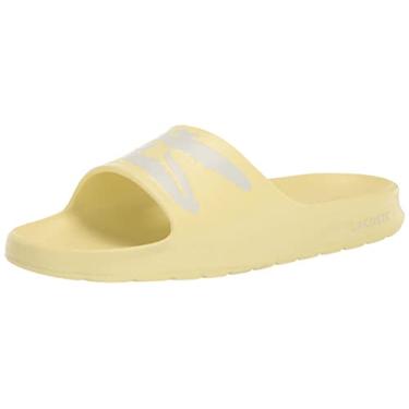 Imagem de Lacoste Sandália masculina Serve Slide 2.0, Amarelo claro/branco, 38