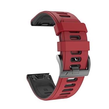 Imagem de GANYUU Pulseira de relógio inteligente para Garmin Fenix 7 7S 7X 6 6S 6X 5X 5 5S 3 3HR 935 945 liberação rápida EasyFit silicone 20 22 26mm pulseira (cor: vermelho, tamanho: Approach S60 S62)