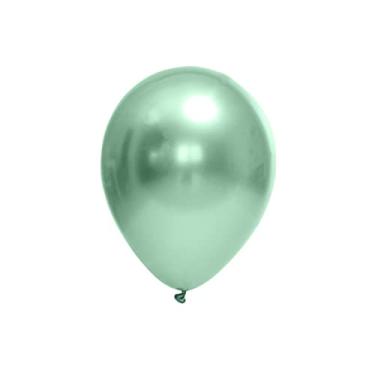 Imagem de Balão Bexiga Metalizado Chrome Verde Redondo Festball 9 Polegadas 25 Unidades