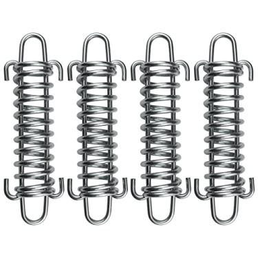 Imagem de SUUJI Coleira para cães mola absorvente de choque - 4 peças de aço inoxidável 304 mola amortecedora de amarração para cães corrida ou treinamento de cães, corda de tenda resistente com fivela fixa para caminhadas ao ar livre acampamento