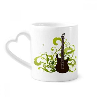 Imagem de Verde, guitarra música fresca padrão caneca café cerâmica copo de coração de vidro