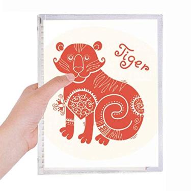 Imagem de Caderno vermelho ano do tigre animal China zodíaco diário de folha solta recarregável papelaria