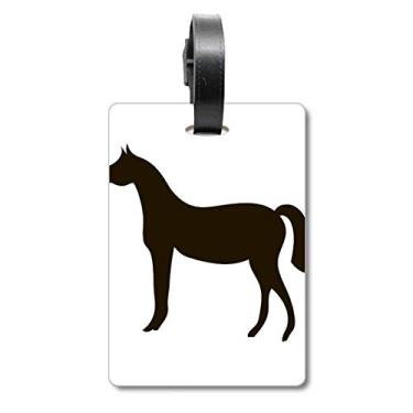 Imagem de Etiqueta de bagagem com imagem de animal de cavalo preto etiqueta de etiqueta de etiqueta de etiqueta para pendurar, Multicolorido.