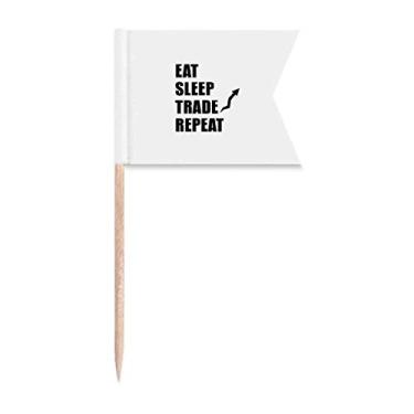 Imagem de Eat Sleep Repeat Art Deco Presente Fashion Dente Bandeiras Marcadoras para Bolo Festa Prato de Queijo