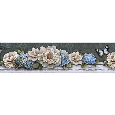 Imagem de Barra Adesiva para Decoupage Litoarte 43,6 x 4 cm - Modelo BDA-IV - 620 Peônias e Hortê...