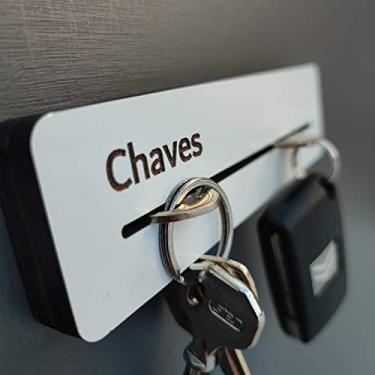 Imagem de Porta Chaves Clean - Minimalista - Em MDF Gravado a Laser - Branco