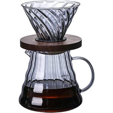 Imagem de REJOON Percolator Pote de Café 500ML Coador de Café Pote Compartilhado Funil de Vidro Copo de Filtro de Café Portátil com Suporte Fogão Servidor de Café