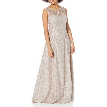 Imagem de Adrianna Papell Vestido feminino de renda com lantejoulas, Mármore, 44