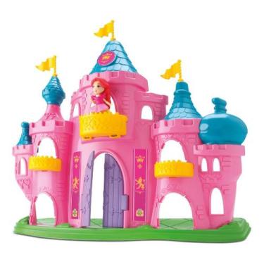 Imagem de Castelo Casinha De Boneca Com Móveis Princesa Rosa - Samba Toys