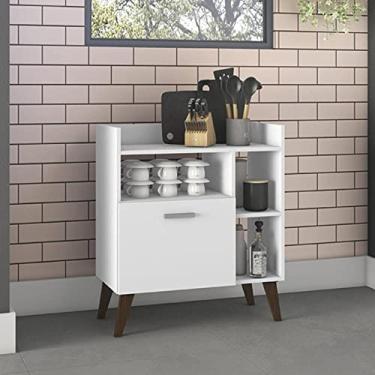 Imagem de Aparador 1 Porta 3 Nichos 70cm Movelbento Branco