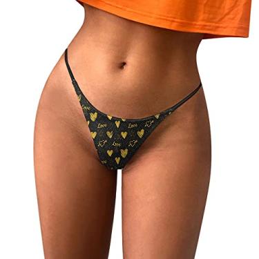 Imagem de Calcinha confortável macia fio dental costas em T cintura baixa calcinha feminina sexy nvisible Hipster Underwear (amarelo, P)