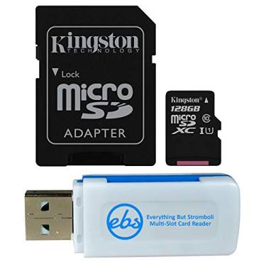 Imagem de Kingston SDXC Micro Ultra cart o de mem ria e adaptador funciona com Samsung Galaxy A50, A40, A30 Celular Classe 10 (SDCS) Pacote com 1 Tudo menos Stromboli MicroSD e leitor de cart o SD, Class 10 128GB