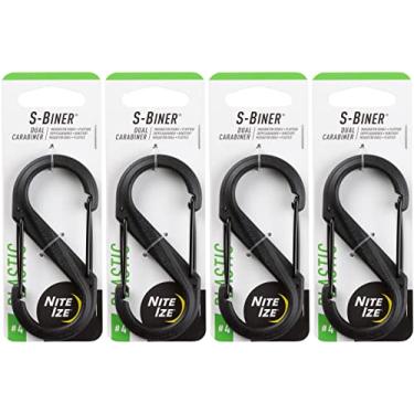 Imagem de Nite Ize Mosquetão S-Biner Plástico Nº 4 Preto Tático De Duas Portas (Pacote Com 4)