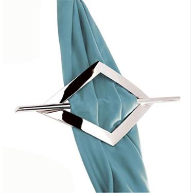 Imagem de 4 Abraçadeira Fivela Losango Cromada Abs Plástico Resistente