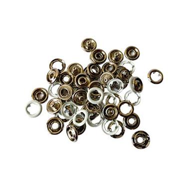 Imagem de Botão De Pressão Metal Roupa Bebê Tam 35 200 Pçs (Branco)