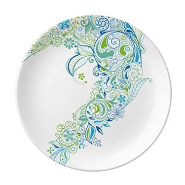 Imagem de Placa decorativa para amantes de animais de estimação com textura azul e proteção de peixe, louça, louça de jantar