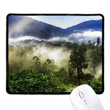 Imagem de Mousepad Fog Forestry Science Nature Scenery Tapete de borracha para jogos