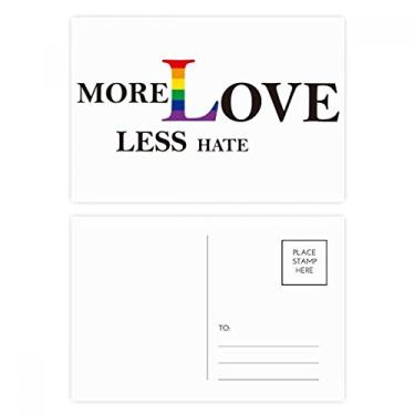 Imagem de LGBT Bandeira de arco-íris mais amor menos ódio conjunto de cartão postal aniversário correspondência cartão de agradecimento
