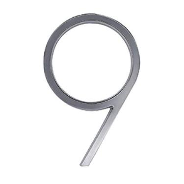 Imagem de Placa de casa flutuante 3D de 12,7 cm, placa de porta número dígitos para casa ao ar livre endereço caixa de correio grande placa 0-9, liga de prata, montagem com parafuso, antiferrugem, durável