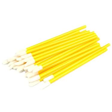 Imagem de Escova de lábios descartável, 50 ferramentas de remoção de cílios, batom, brilho labial, rímel, cosméticos, cosméticos, cosméticos, maquiagem, batom, brilho labial, maquiagem, kit de cosméticos, 50 peças, amarelo