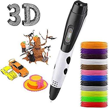 Imagem de Caneta 3D, filamento PLA de 12 cores, caneta de desenho com tela LCD, caneta criativa de impressão 3D DIY, brinquedos para inspirar a criatividade dos jovens