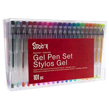 Imagem de Conjunto de 100 canetas de gel West Coast Paracord – Carregador reutilizável incluído – para livros de colorir, cadernos, desenhos e artesanato – deslizamento suave com cores vibrantes